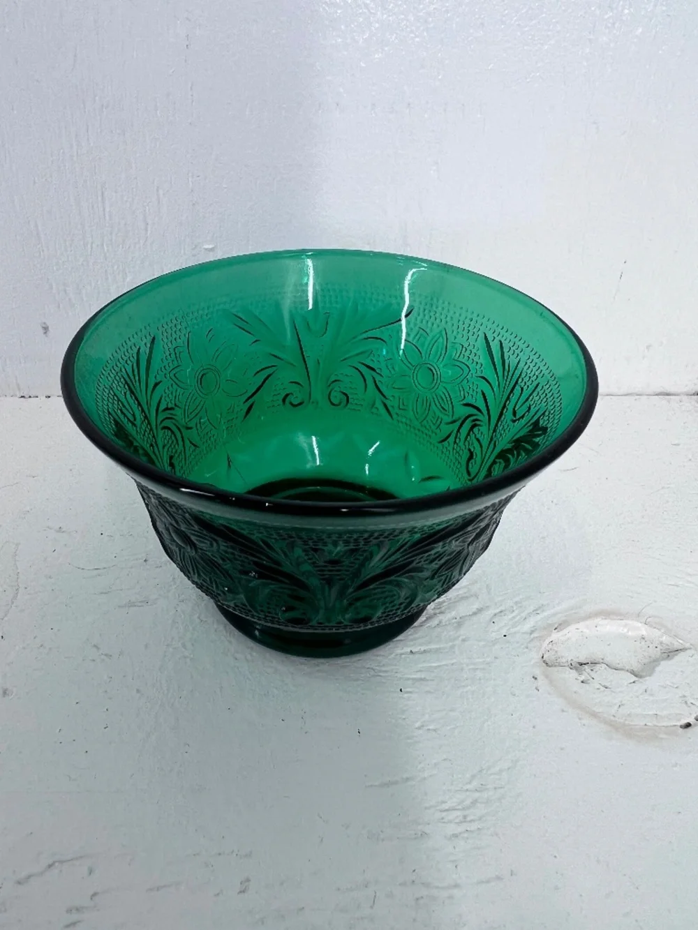 Vintage Anchor Hocking Fire King Forest Green Custard Cup